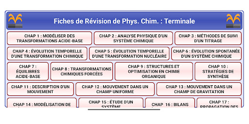 Android application Révision Phys. et Chim. Tle screenshort