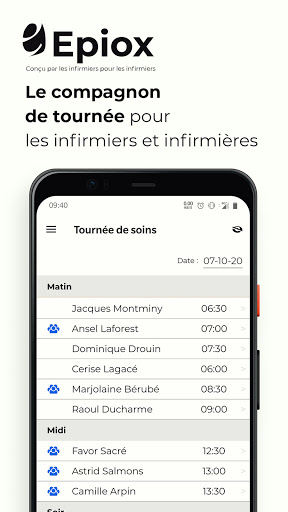 Android application Epiox screenshort