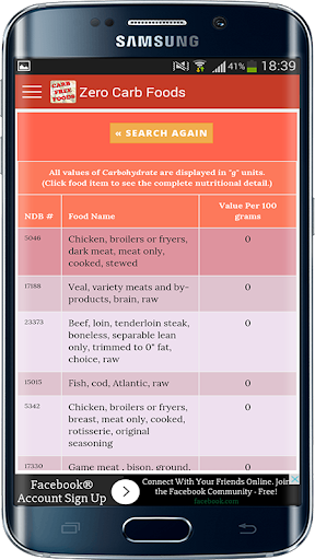 Zero & Low Carb Foods Screen 2