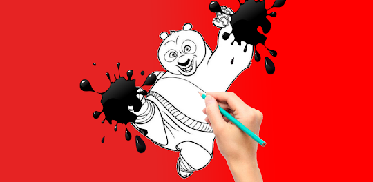 panda coloring book kung fu