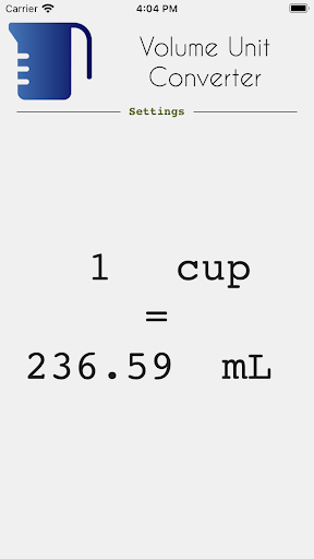 Android application Volume Unit Converter screenshort