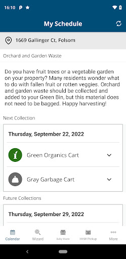 Folsom Waste Collection Screen 3