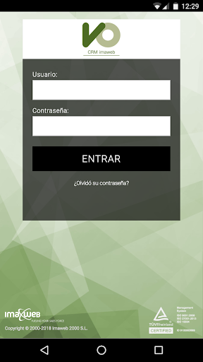 Android application CRM_imaweb_VO screenshort