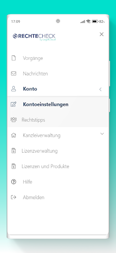 RECHTECHECKbyLEGALCLOUD Screen 2