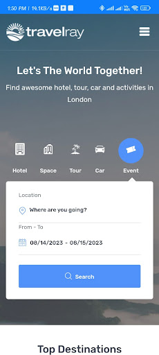 Android application Travelray screenshort