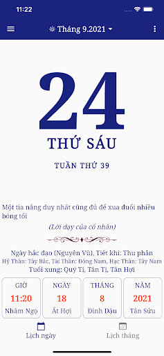 Android application Lịch Việt, Lịch Vạn Niên screenshort