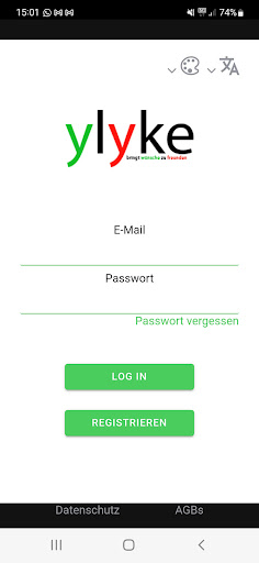 Android application ylyke - Meine Wunschliste screenshort