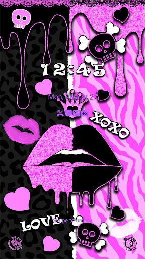 Black Pink Half Lip- Wallpaper Screen 2