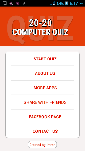 Android application Computer Quizes screenshort