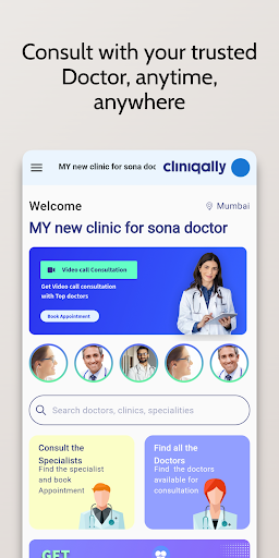 Android application Cliniqally Patient screenshort