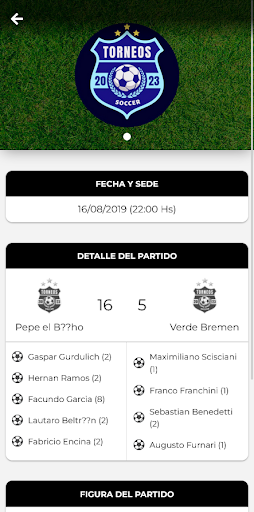 Torneos Soccer Screen 3