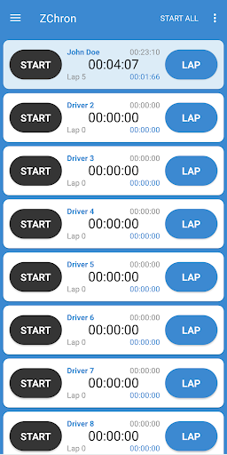 ZChron real-time stopwatch Screen 3