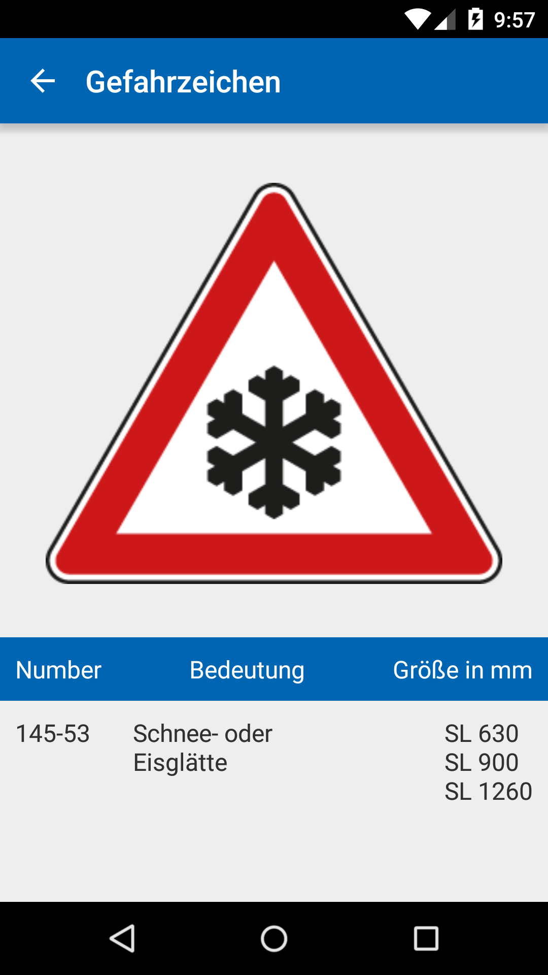 Android application Verkehrszeichen IVSt screenshort