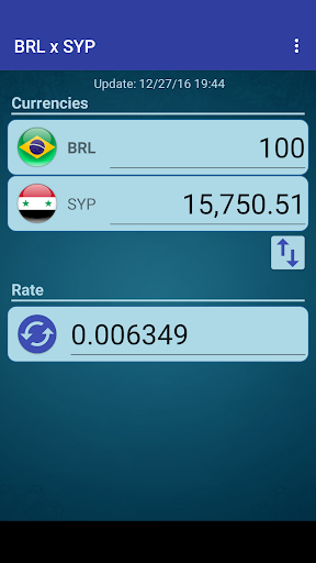 Android application Brazil Real x Syrian Pound screenshort