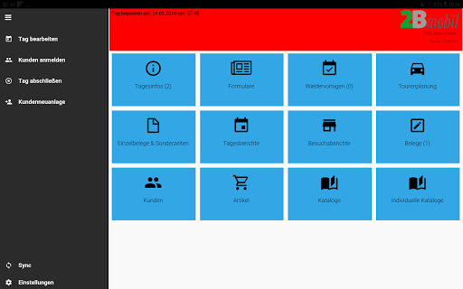 Android application 2Bmobil*Sales - Demo screenshort