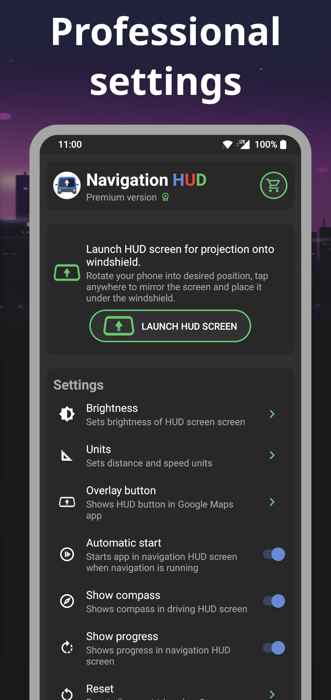 Android application Navigation HUD PRO screenshort