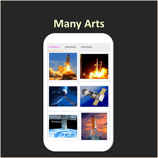 Android application Color by Number - universe screenshort