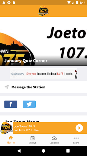 Android application Joetown 107.5 screenshort