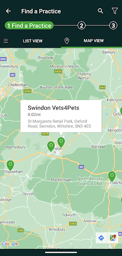 Android application Vets4Pets screenshort