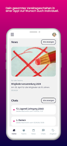 Android application CLUBITY screenshort