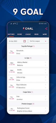 9Goal - Football Live Screenshot 1 - AppWisp.com