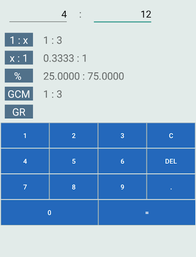 Ratio Calculator Screen 3