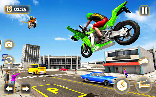 Light Bike Race Flying Stunts screenshot 10
