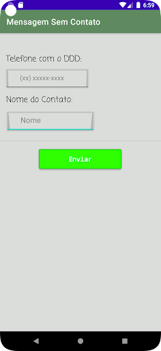 Android application Mensagem sem Contato screenshort
