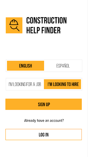 Construction Help Finder Screen 2