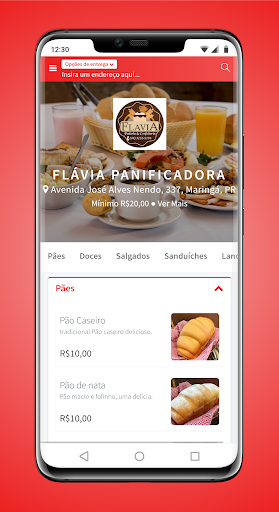 Android application Panificadora Nosso Pão screenshort