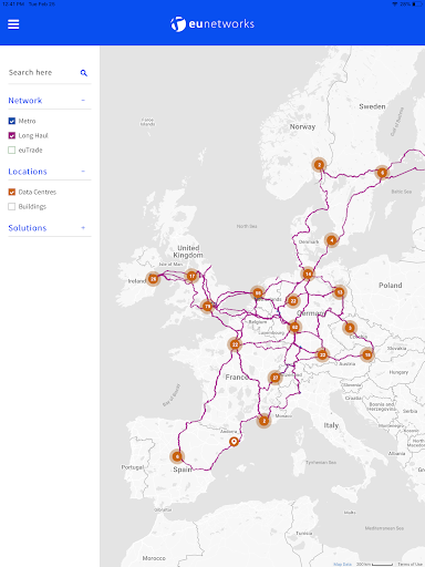 euNetworks Map Screen 2
