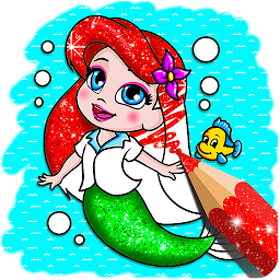 Icon image Glitter mermaid coloring pages