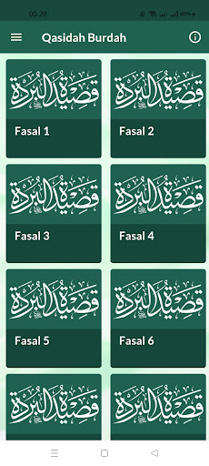 Android application Qasidah Burdah Lengkap screenshort