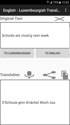 Luxembourgish Translator Screen 3