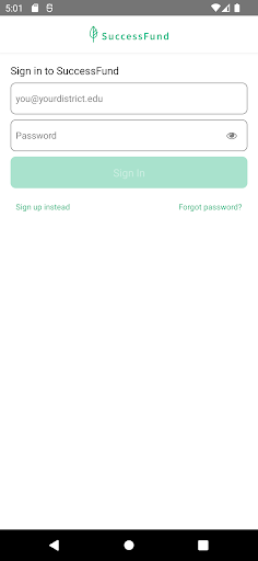 Android application SuccessFund screenshort