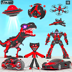 Cover Image of Скачать Dino Car Robot Transform Games  APK
