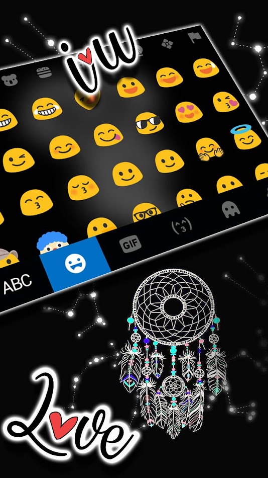 #3. Dreamcatcher Stars Keyboard Ba (Android) بواسطة: Stylish Emoji Keyboard Style