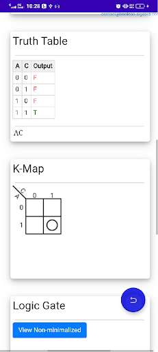 Android application Boolean algebra calculator screenshort