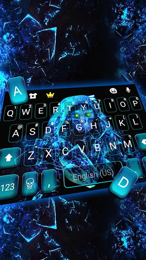 Blue Ghost Mask Keyboard Theme Screen 2