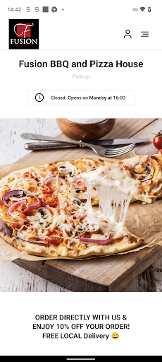 Android application Fusion BBQ and Pizza House screenshort