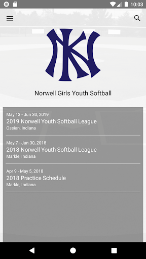 Android application Norwell Girls Youth Softball screenshort