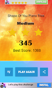 Captura de Pantalla 5 Shape Of You Piano Tiles android