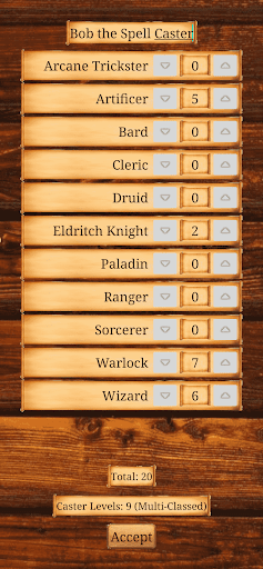 Android application Spell Slot Tracker Pro screenshort