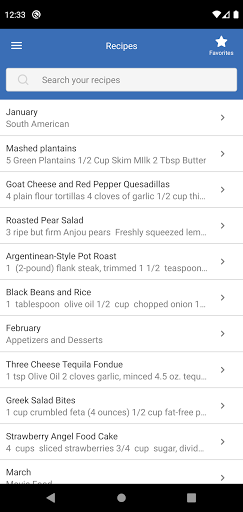 Android application eCookbook screenshort