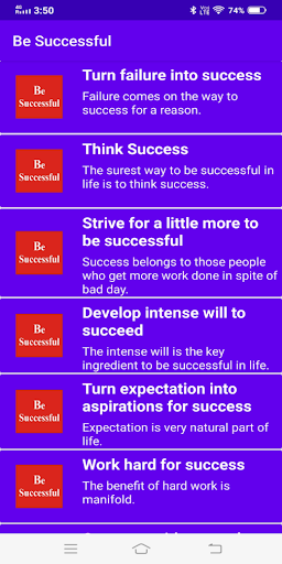 Android application Be Successful screenshort