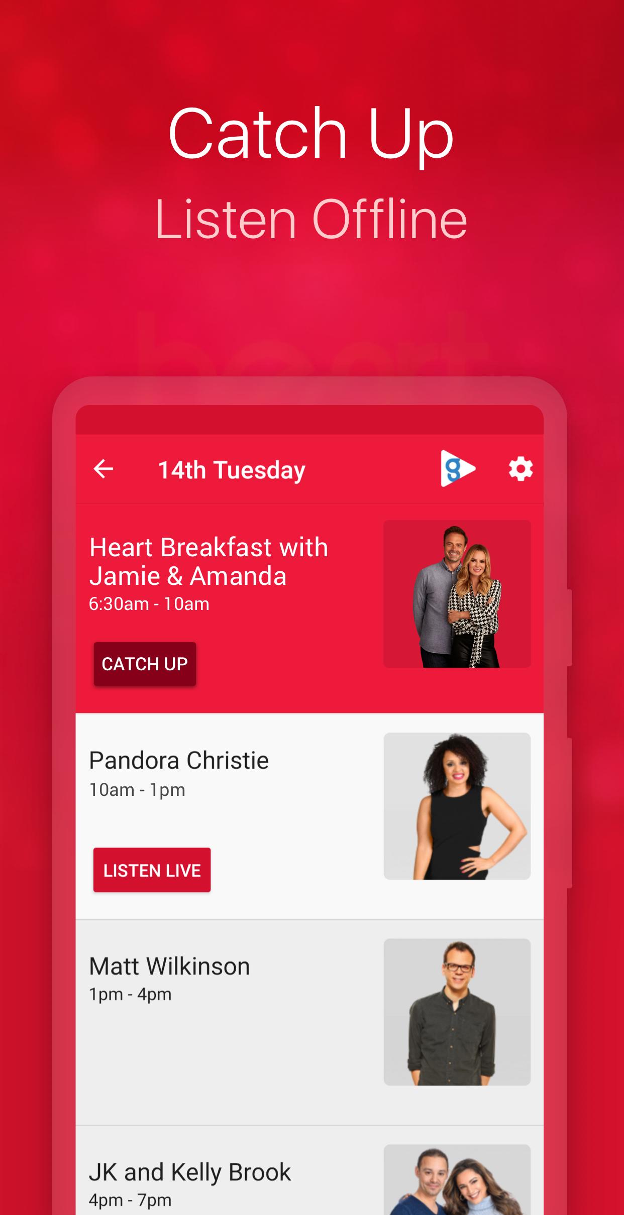 Android application Heart Radio App screenshort