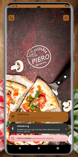 Android application Pizzeria Piero screenshort