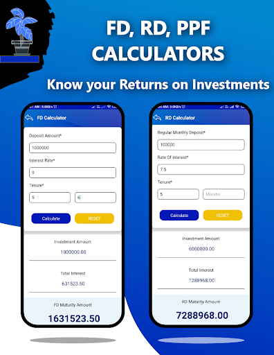 Financial Calculator  EMI, SIP, PPF, FD, RD, GST.