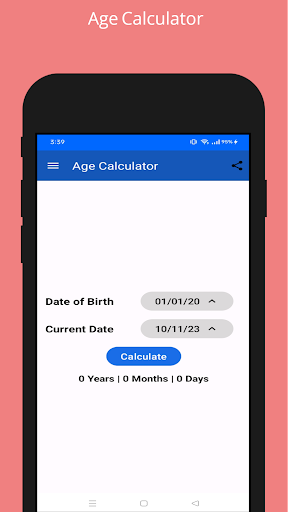 Android application Age Calculator screenshort