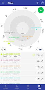 GPS Data Schermata